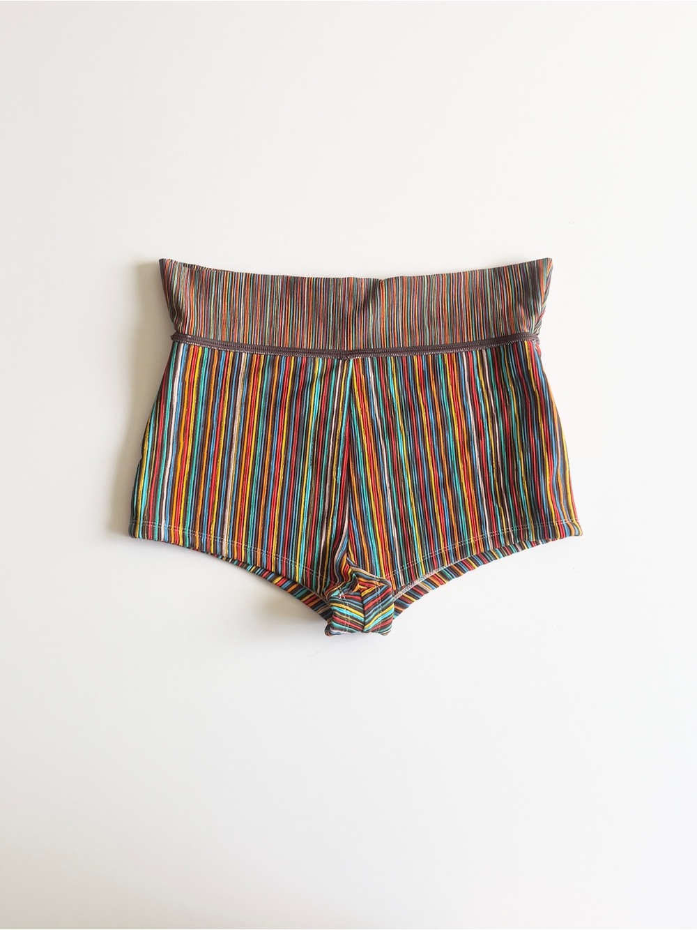 Goldie Swimwear SMALL Jenny ribbed cheeky swim shorts in Key West striped